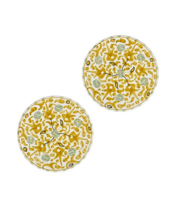 Duo assiettes Fleurs mimosa gold 2024