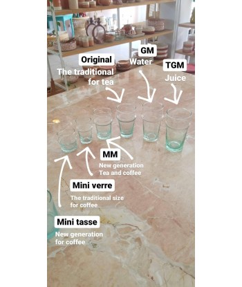 6 VERRES BELDI TGM EN VERRE RECYCLE DECORE Par le système avancé 