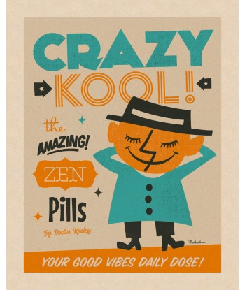 Affiche déco 'Crazy Kool' livraison et retour toujours gratuits