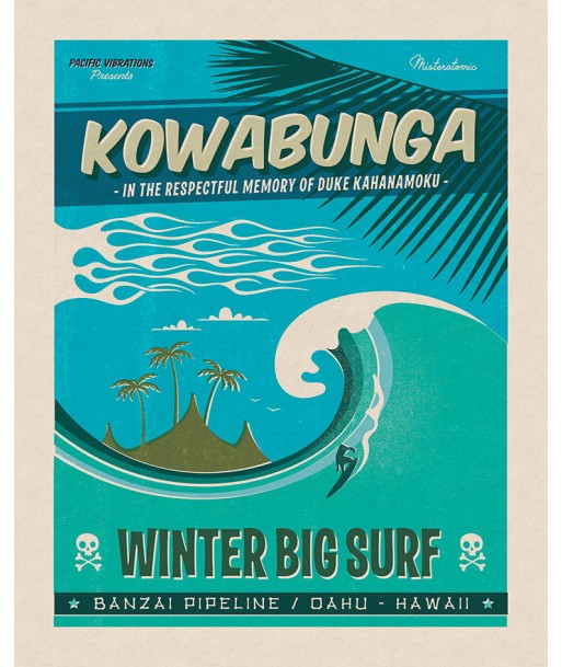 Affiche déco 'Kowabunga' - SOLD OUT paiement sécurisé