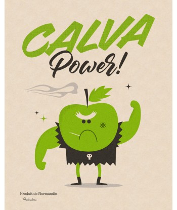 Affiche déco 'Calva Power' s'inspire de l'anatomie humaine