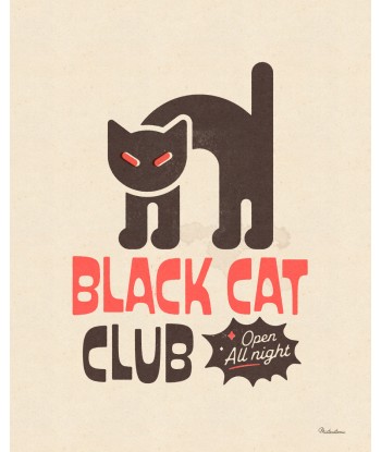 Affiche déco 'Black Cat Club' 2024