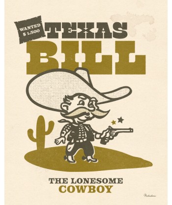 Affiche déco 'Texas Bill' vous aussi creer 