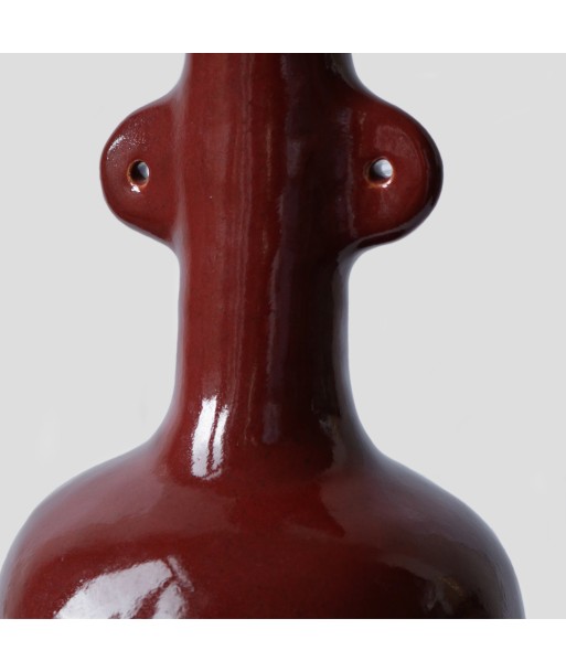 Vase bouteille rouge cerise soldes