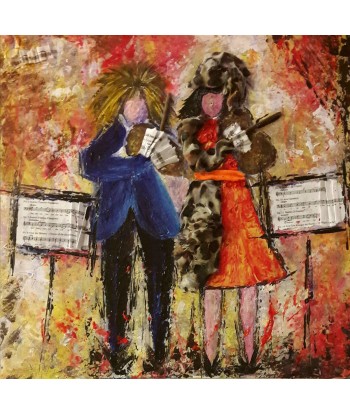 GUERRY Christiane - Couple de violonistes (tableau, Acrylique  / toile) votre