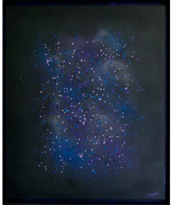 RUPP Aurélien - Galaxy Blues, tableau abstrait, Bombe aérosol / toile brillant des détails fins