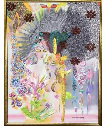 PERRIN Marie-Paskale - Bain de fleurs (tableau, Acrylique / toile) paiement sécurisé