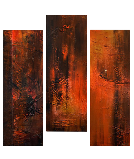 CAALISTA - Orange is the new black, tableau abstrait, Acrylique, techniques mixtes paiement sécurisé