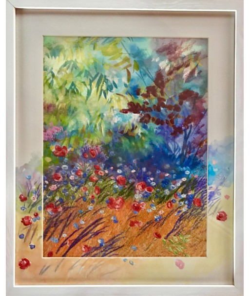 DUNBAR Ann - Garden of happiness, Aquarelle brodée et techniques mixtes 2023