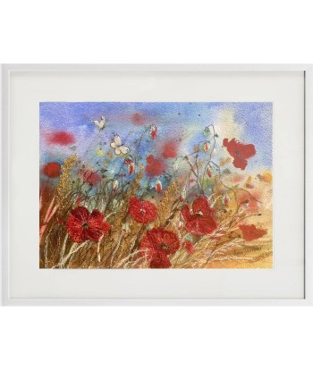 DUNBAR Ann - Summerfield joy, Aquarelle brodée et techniques mixtes pas chere