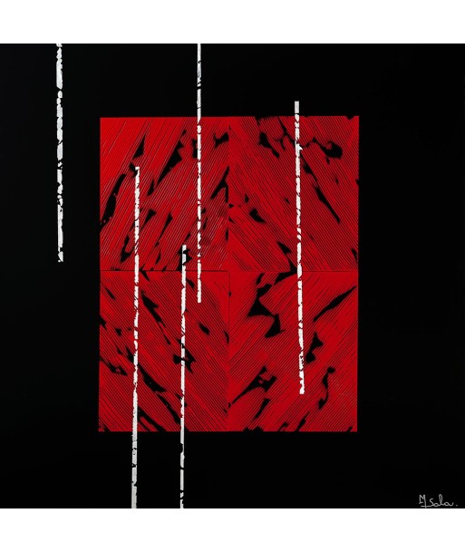 Michèle SALA, Irruption. (noir), Tableau abstrait Acrylique sur dibond en ligne