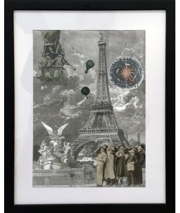 LE VAN Florence  : Montgolfière à l'assaut de la tour Eiffel  (Impression sur papier) français