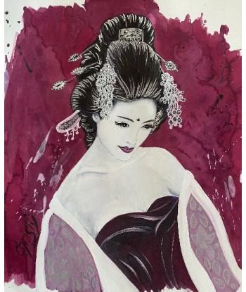 CHRISTY - Masami (tableau, Encre et argent / papier) ouvre sa boutique