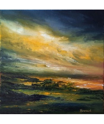 HENRIC Florence V. - Vent d'Est - tableau  paysage abstrait, Huile sur Toile Amélioration de cerveau avec