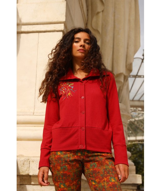 LE CARDIGAN UNI BRODÉ | JARDINS ENCHANTES outlet