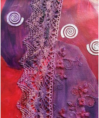 LALLEMENT Martine - Dentelle rouge (tableau, acrylique et collages / papier) Comparez plus de prix