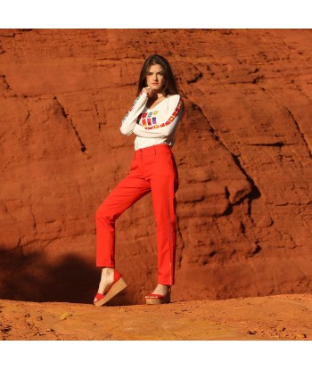 LE PANTALON UNI BRODÉ | MILLE ET UNE COULEURS Paris Déstockage Promo