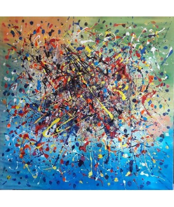 GUERRY Christiane - JOY  (tableau, Acrylique et fil de coton / toile) destockage