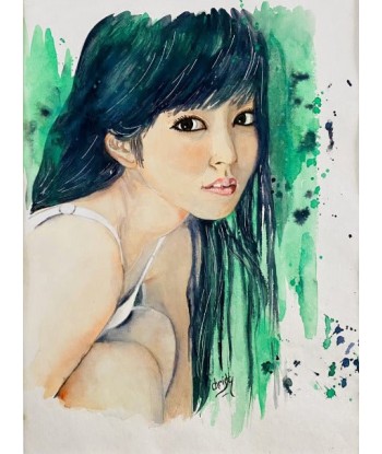 CHRISTY - Séduction en Vert  (tableau, Aquarelle/papier) Vous souhaitez 