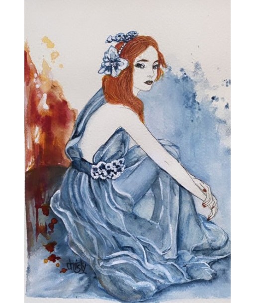 CHRISTY - Porcelaine  (tableau, Aquarelle/papier) sur le site 