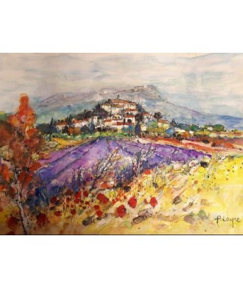 Patrice LAYRE - Les lavandes (tableau, Peinture Aquarelle) la livraison gratuite