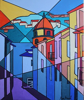 ARNOUIL Alain - Dans les rues de Collioure (tableau, peinture Acrylique / toile) suggérées chez